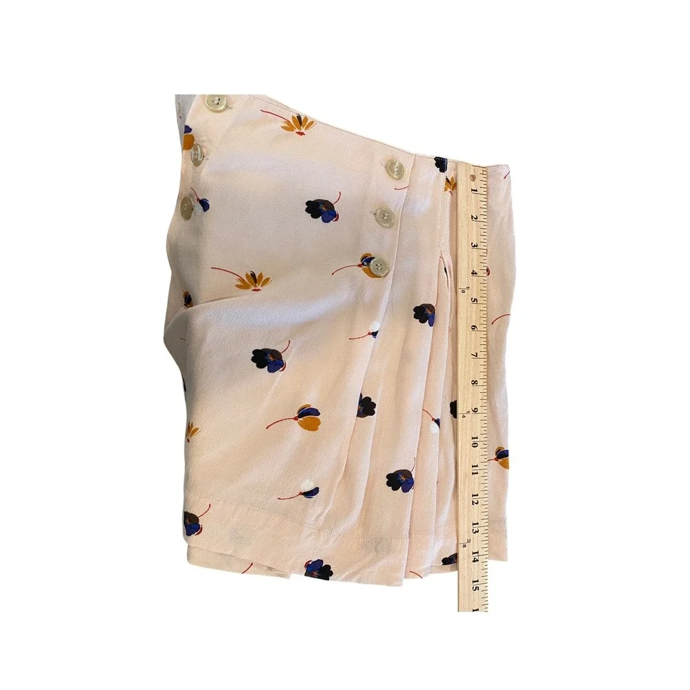 Free People‎ Women's Pink Floral All Over Print Button Mini Skirt Size 6 READ